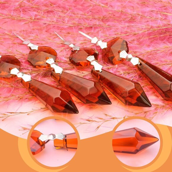 20pcs Crystal Icicle Prisms Chandelier Replacement Drop Pendants Octagon Crystal - Picture 5 of 7